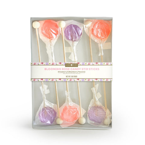 Lolli and Pops L&P Collection Blooming Rose Candy Stir Sticks 6 Piece