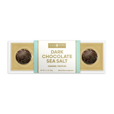 Lolli and Pops L&P Collection Sea Salt Caramel Dark Chocolate Truffle 4 Piece