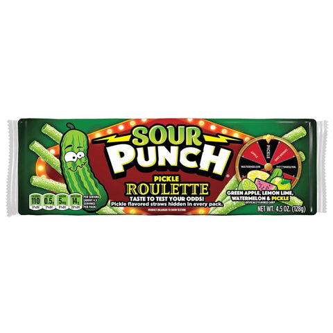 Lolli & Pops Novelty Sour Punch Pickle Roulette Straws