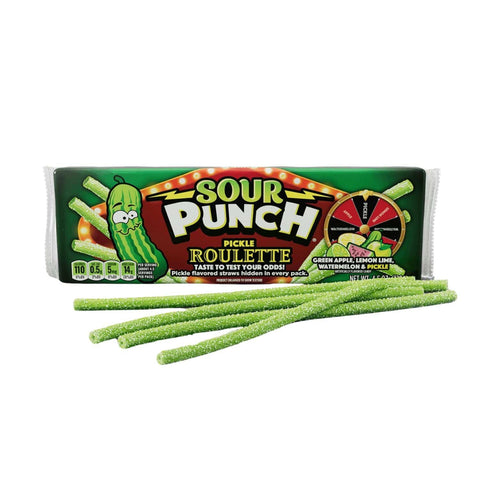 Lolli & Pops Novelty Sour Punch Pickle Roulette Straws