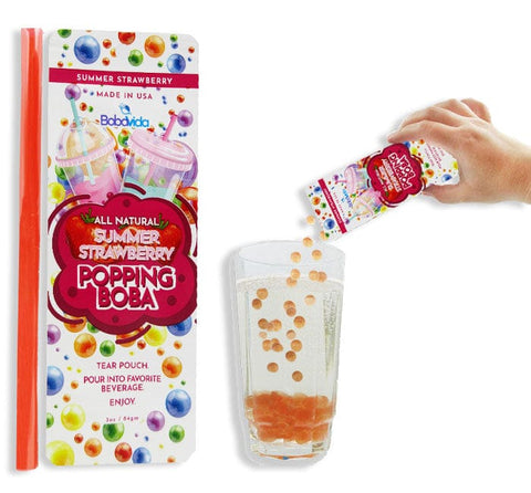 Lolli & Pops Novelty Summer Strawberry Popping Boba